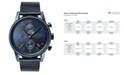 BOSS Hugo Boss Men's Chronograph Navigator Blue Stainless Steel Mesh Bracelet Watch 44mm